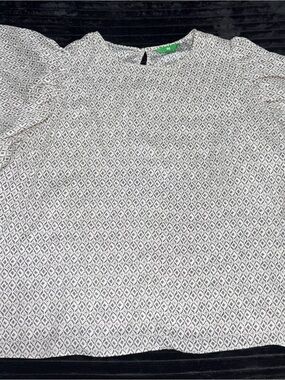 dip White and Black Geometric Short Sleeve Shirt